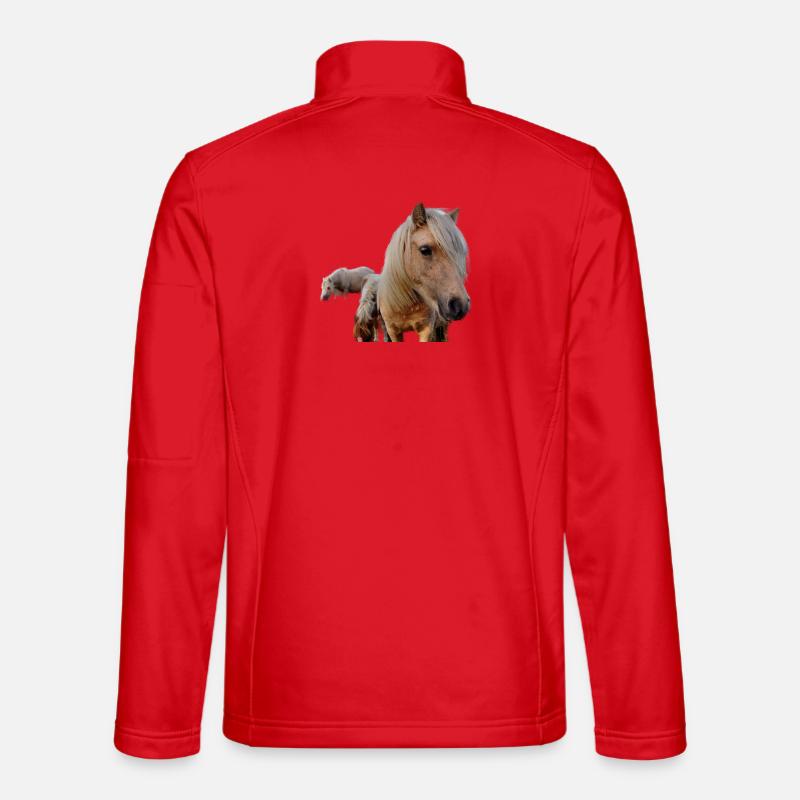 Pferde auf der Weide - Unisex Softshelljacke - Rot