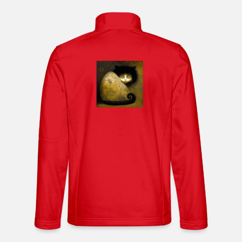 Goldene Katze Arabesken - Stoik die Katze - Unisex Softshelljacke - Rot