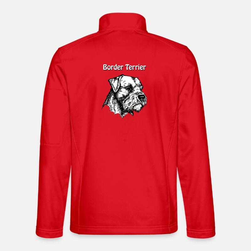 Border Terrier Portrait #2 - Unisex Softshelljacke - Rot