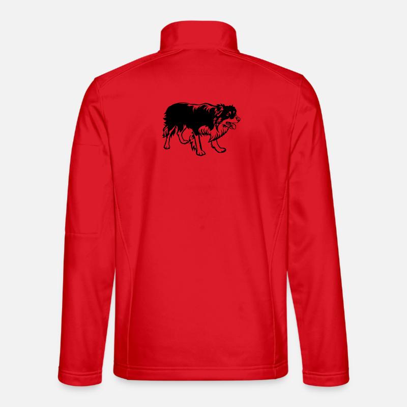 Border Collie - Unisex Softshell Jacket - red