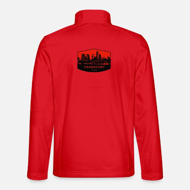 Frankfurter Skyline Patch Rot Schwarz - Unisex Softshelljacke - Rot