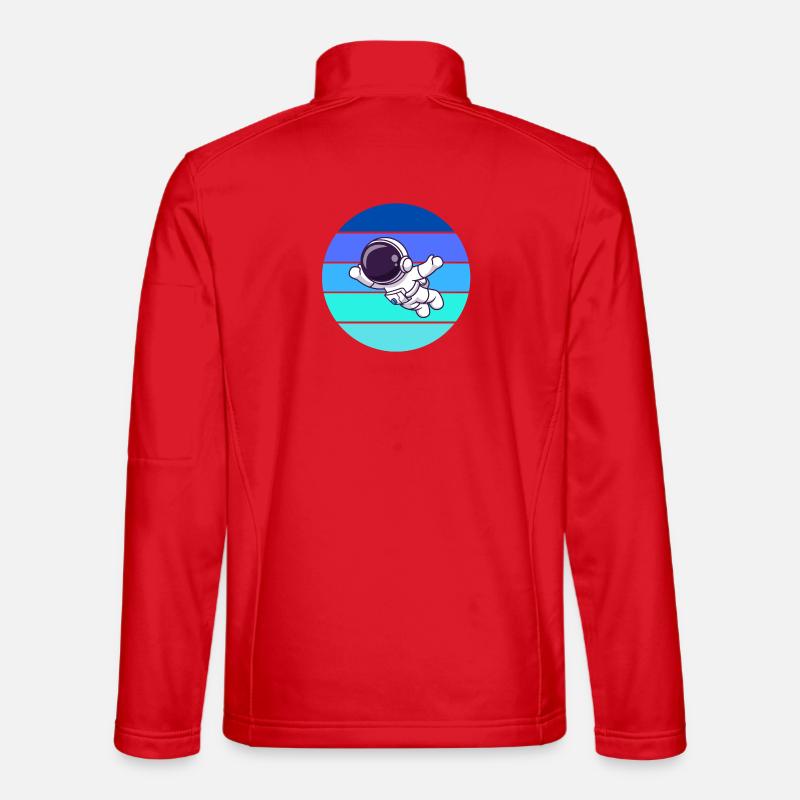 astronaut, rocket, flying - Unisex Softshell Jacket - red