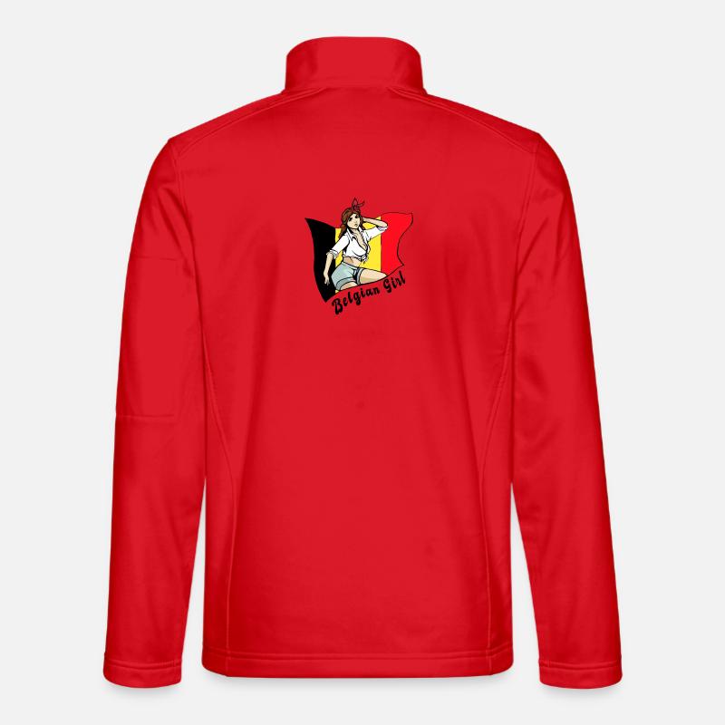 Belgien Mädchen Flaggen Design - Unisex Softshelljacke - Rot