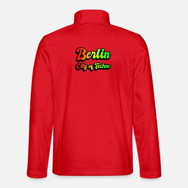 Berlin Stadt des Technos Regenbogen - Unisex Softshelljacke - Rot