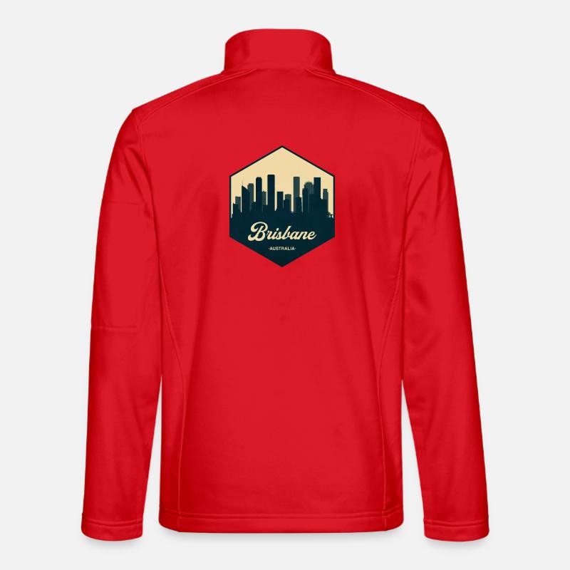 Brisbane Skyline Emblem - Unisex Softshelljacke - Rot