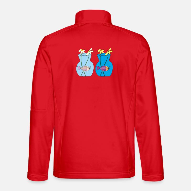 fisch im glas 2er - Unisex Softshelljacke - Rot