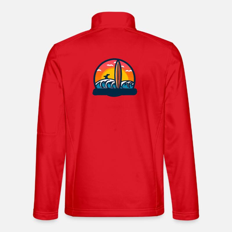 Customizable surf sunset logo - Unisex Softshell Jacket - red