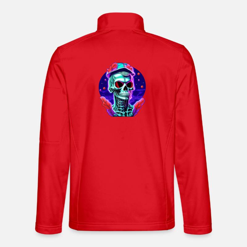 Skelett mit Kappe - Unisex Softshelljacke - Rot