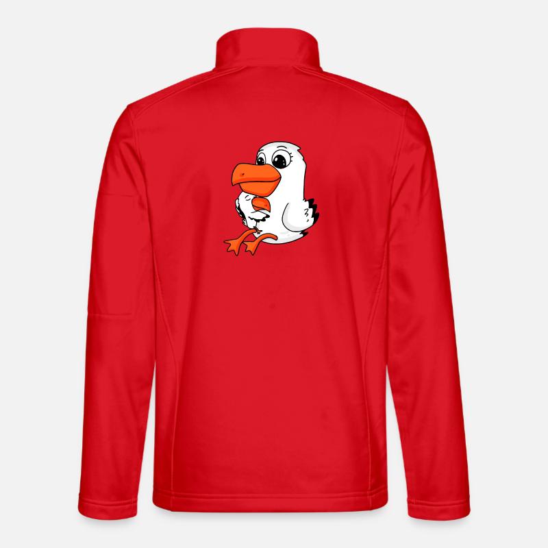 Möwe Familie - Möwe mit Baby - Unisex Softshelljacke - Rot