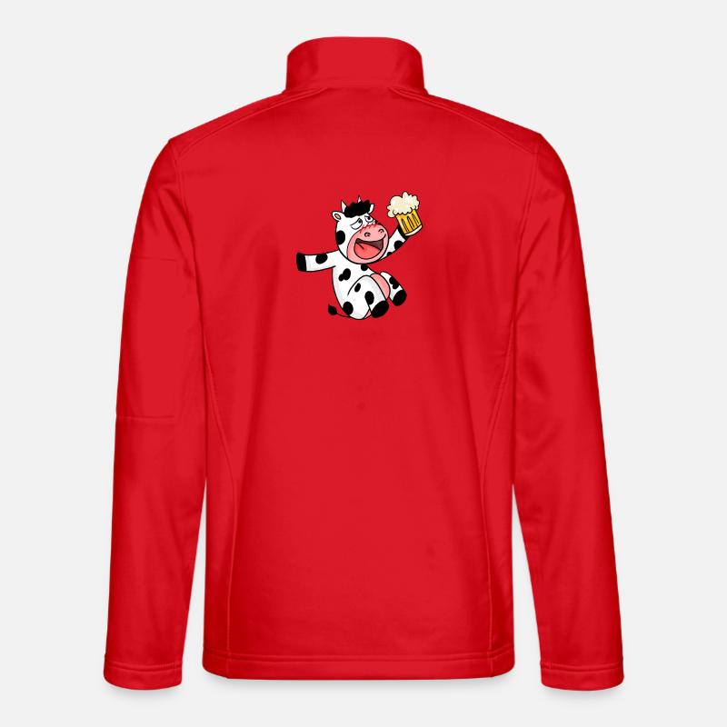 Drunk Cow - Beer - Unisex Softshell Jacket - red