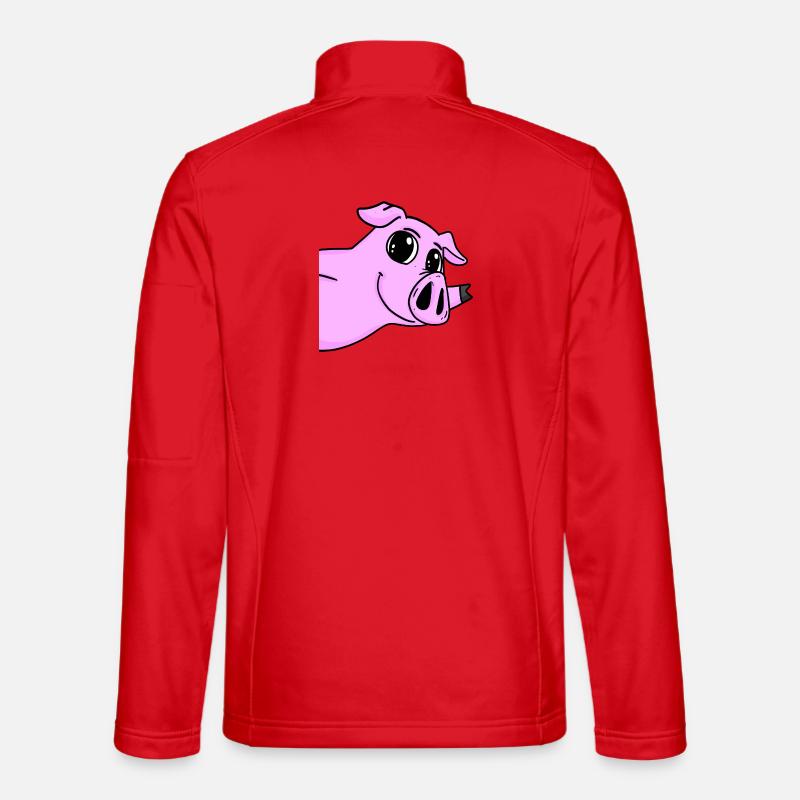 Pig Greeting Greeting - Unisex Softshell Jacket - red
