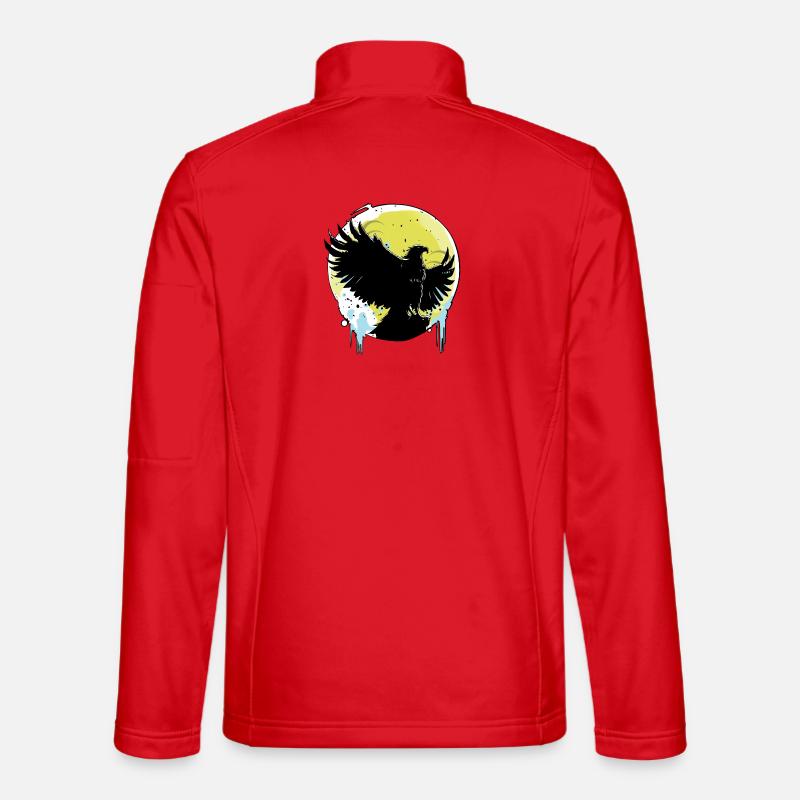 Adler vor Vollmond - Unisex Softshelljacke - Rot