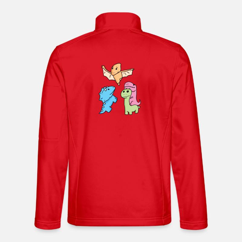 Dinosaur - Unisex Softshell Jacket - red
