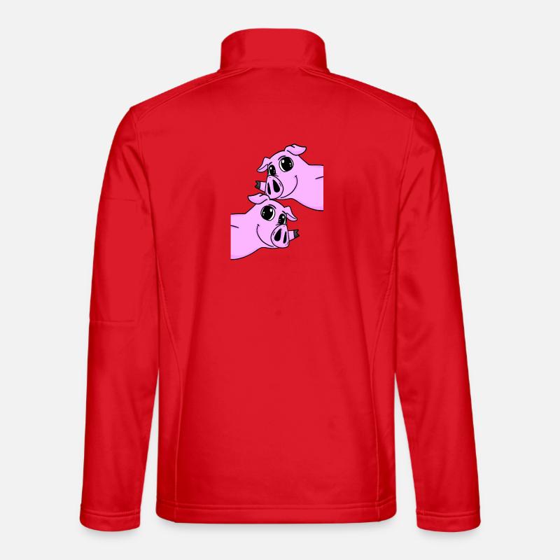 Pig Pigs - Unisex Softshell Jacket - red