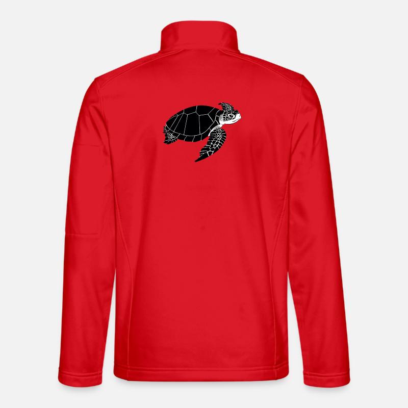 Turtle Black & White - Unisex Softshell Jacket - red