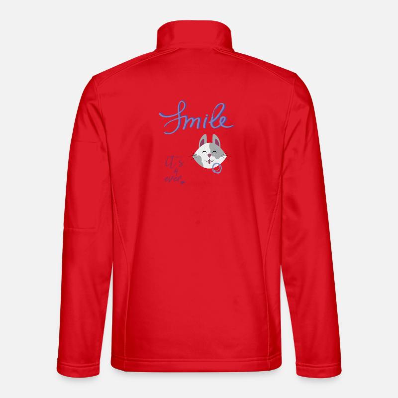 Smile, Lachen, Katze - Unisex Softshelljacke - Rot