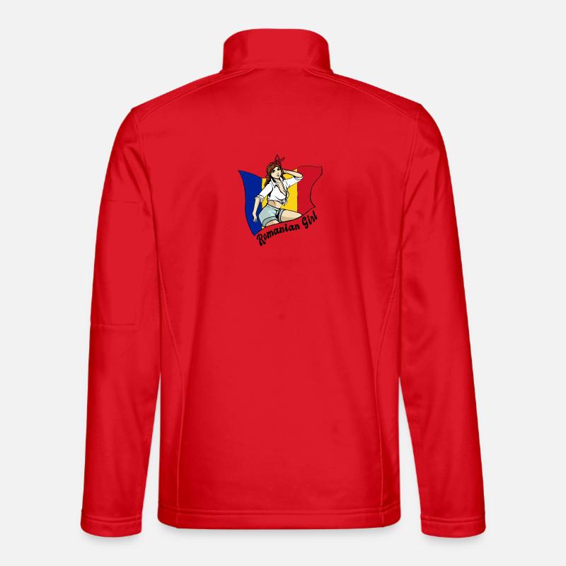 Rumänisches Mädchen Flaggen Design - Unisex Softshelljacke - Rot