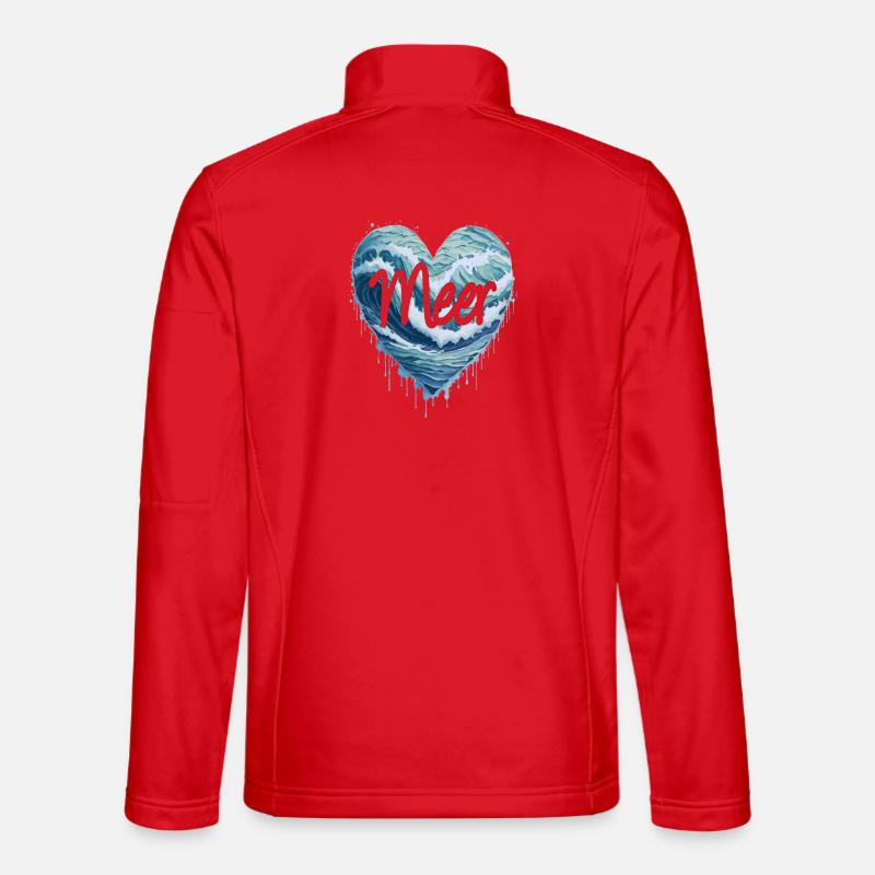 Das Meer im Herzen - Unisex Softshelljacke - Rot