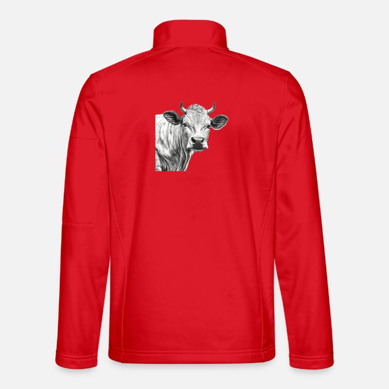 Kuh Charolaise - Unisex Softshelljacke - Rot