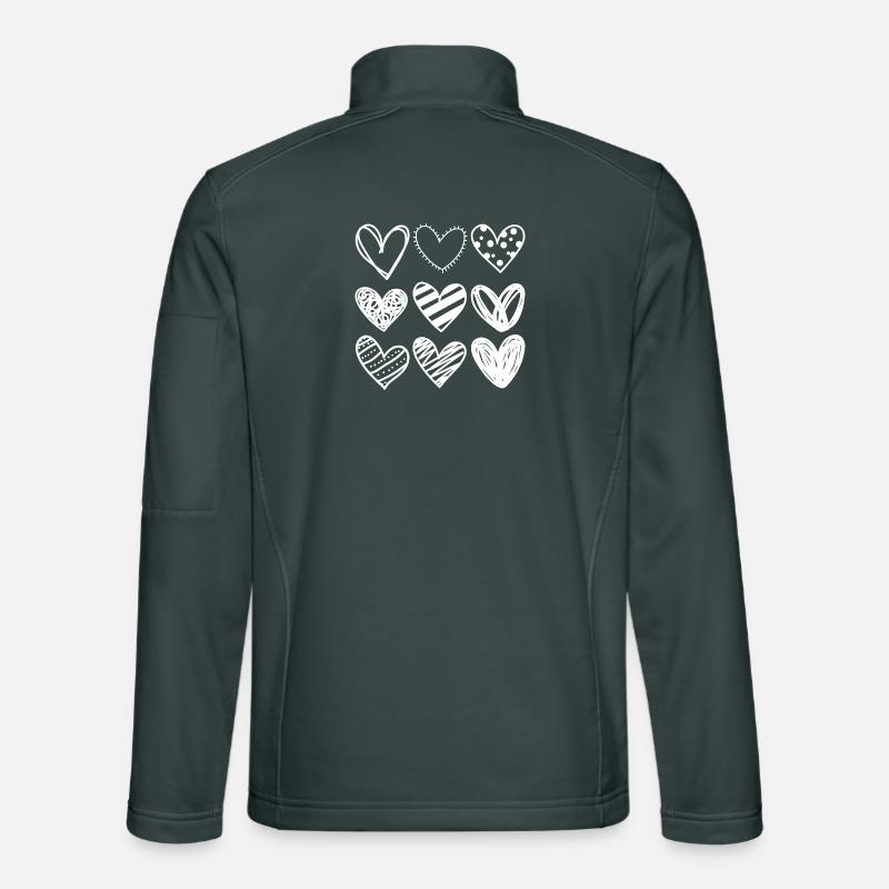 Doodle Hearts Sketchset Veste en tissu softshell Unisexe