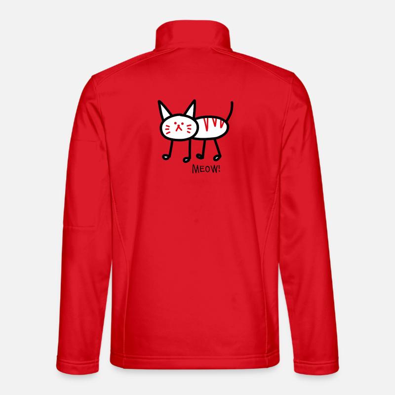 Meow! white - Unisex Softshell Jacket - red