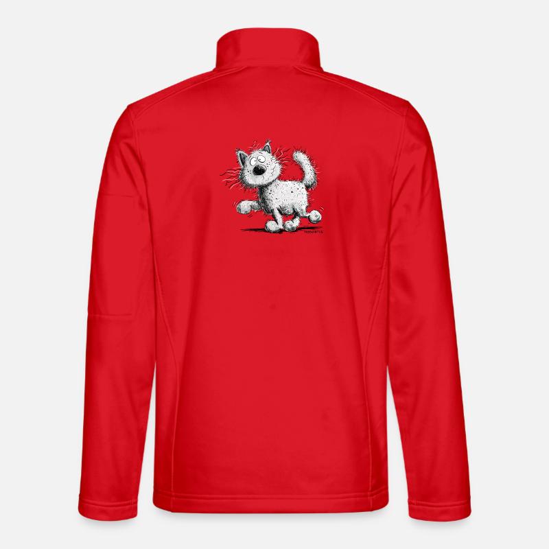 Droll Cat I Maine Coon - Unisex Softshell Jacket - red
