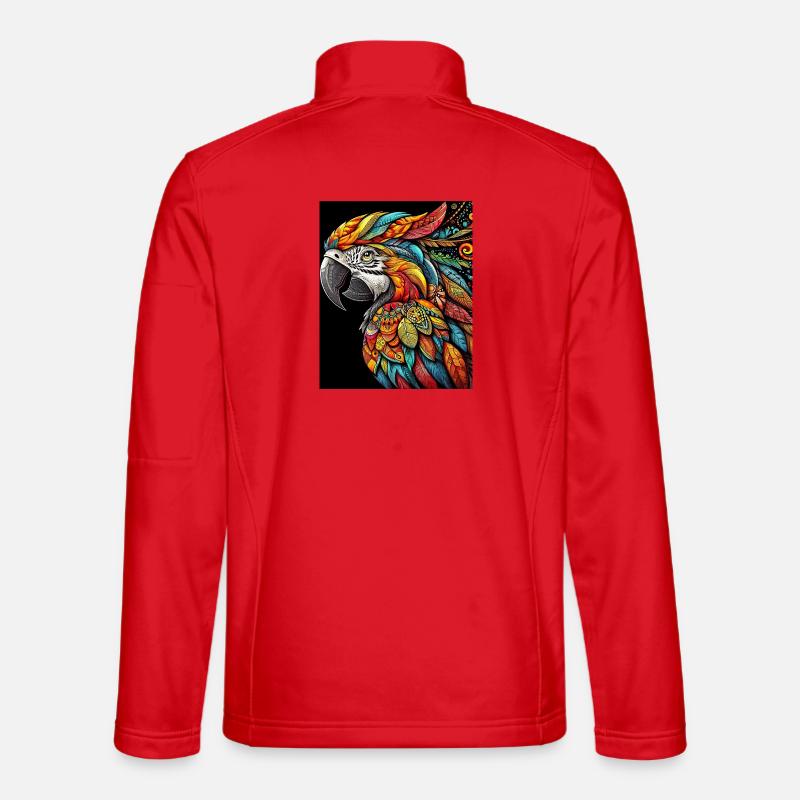 Papageien-Ara - Unisex Softshelljacke - Rot
