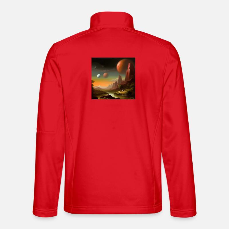 Planet Universum Himmel - Unisex Softshelljacke - Rot
