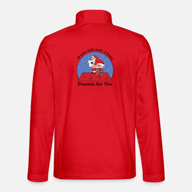 Weihnachtsmann beim Kacken - Unisex Softshelljacke - Rot