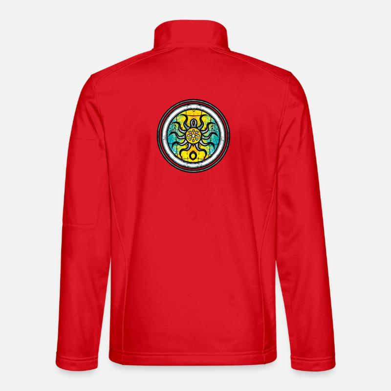 Abstract Krake mit Mandala-Muster - Unisex Softshelljacke - Rot