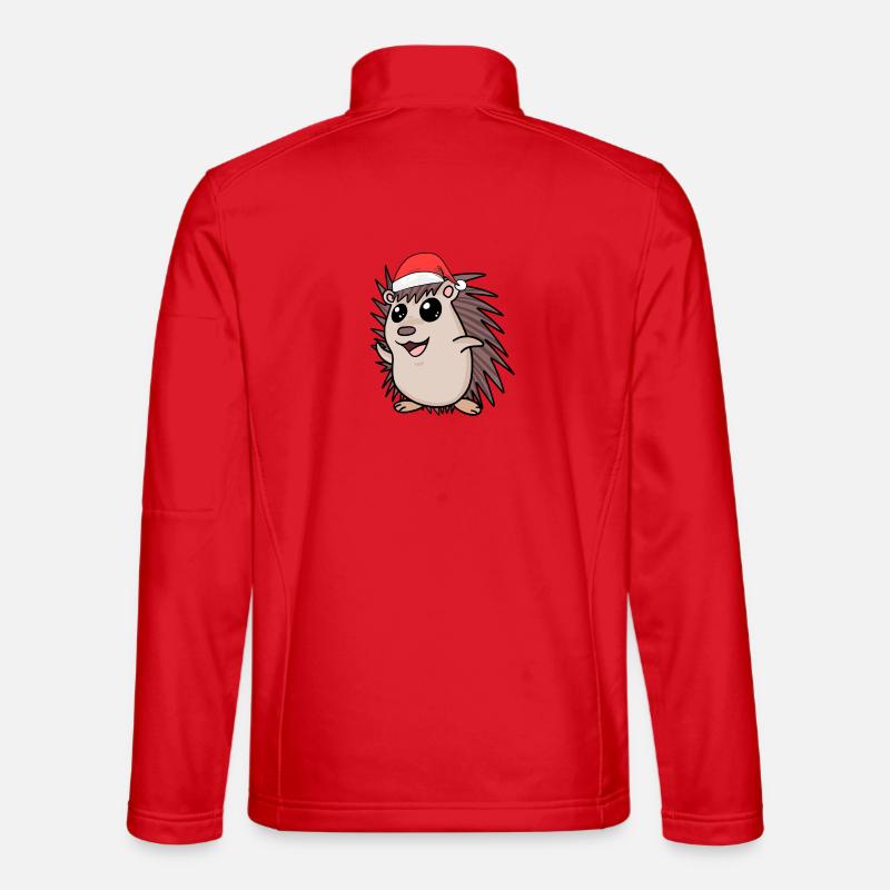 Hedgehog Christmas - Unisex Softshell Jacket - red