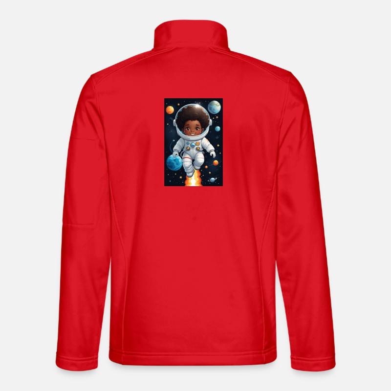 Visage d’enfant aventurier de l’espace - Veste en tissu softshell Unisexe - rouge