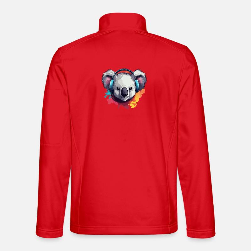 Koala avec écouteurs Koala Bear - Veste en tissu softshell Unisexe - rouge