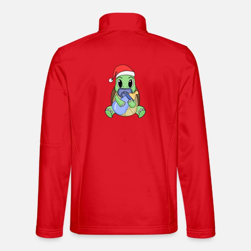 Turtle Baby Christmas - Unisex Softshell Jacket - red