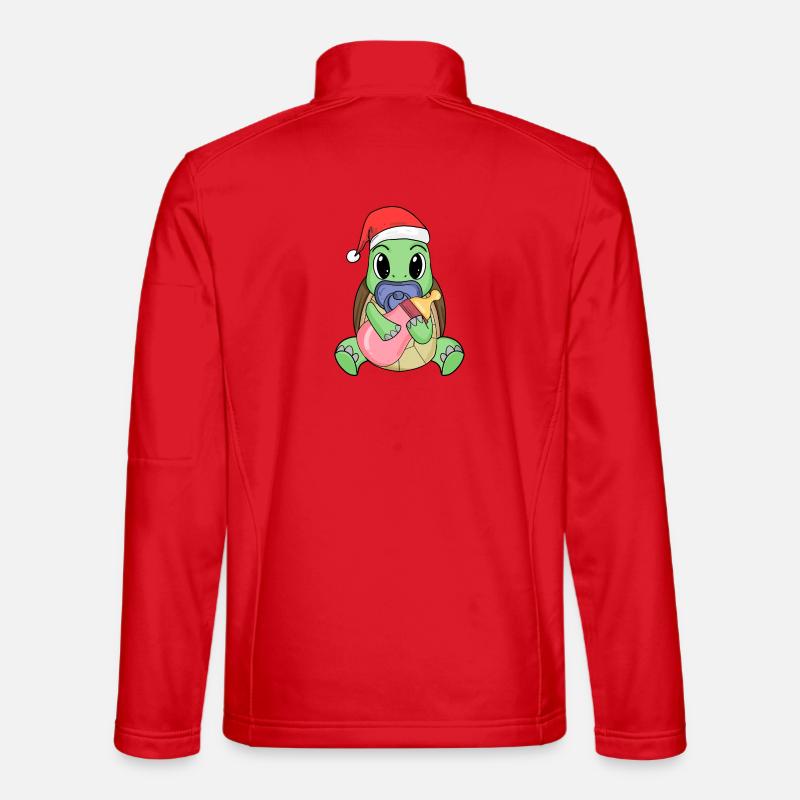 Turtle Baby Christmas - Unisex Softshell Jacket - red