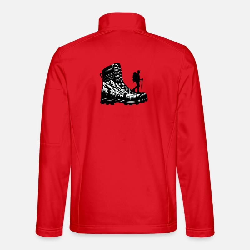 Drawing Hiker Bergwanderschuh - Unisex Softshelljacke - Rot