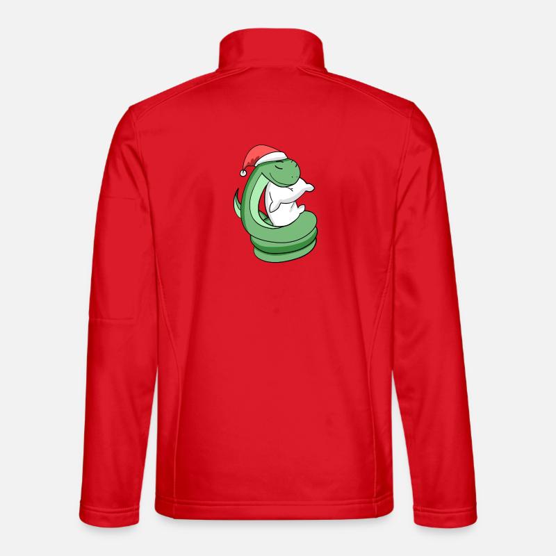 Snake Cute Tired Christmas - Unisex Softshell Jacket - red