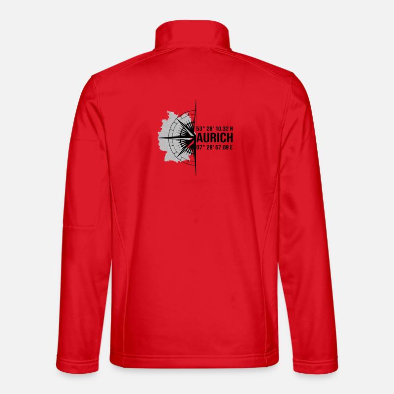 Koordinaten Aurich - Unisex Softshelljacke - Rot