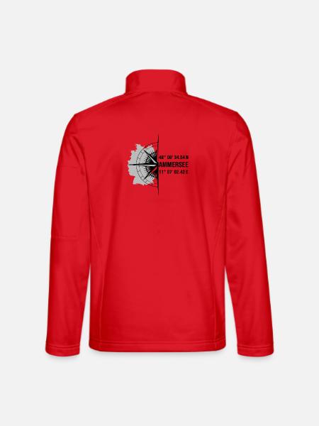 Koordinaten Ammersee - Unisex Softshelljacke - Rot