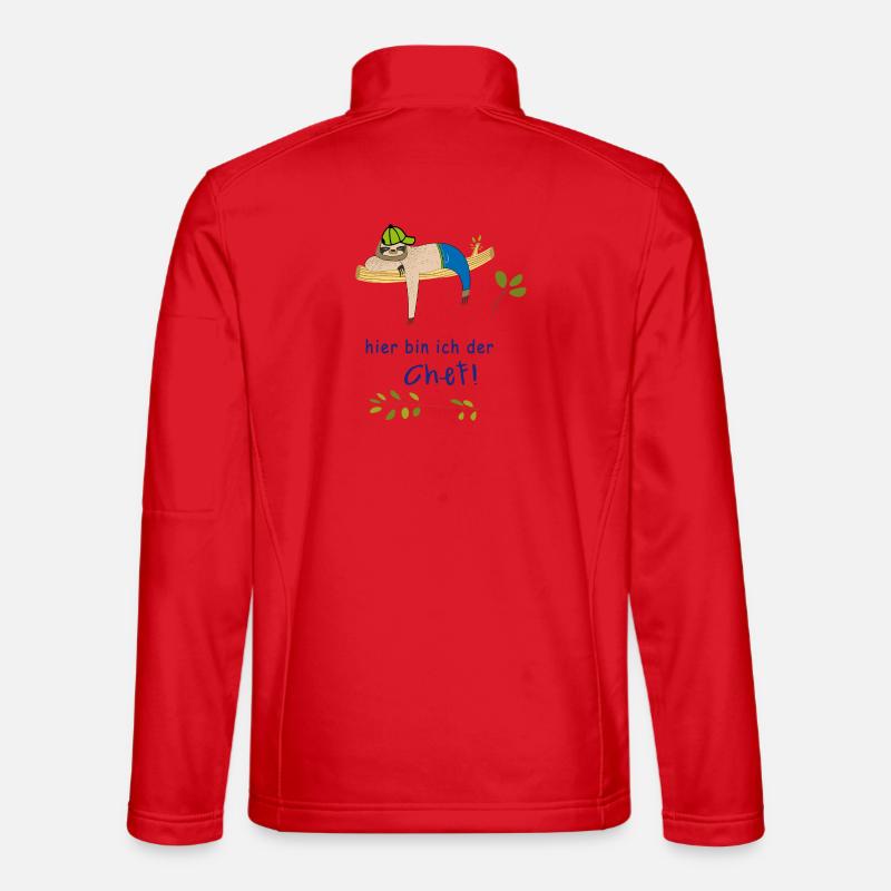 hier bin ich der Chef Faultier - Unisex Softshelljacke - Rot