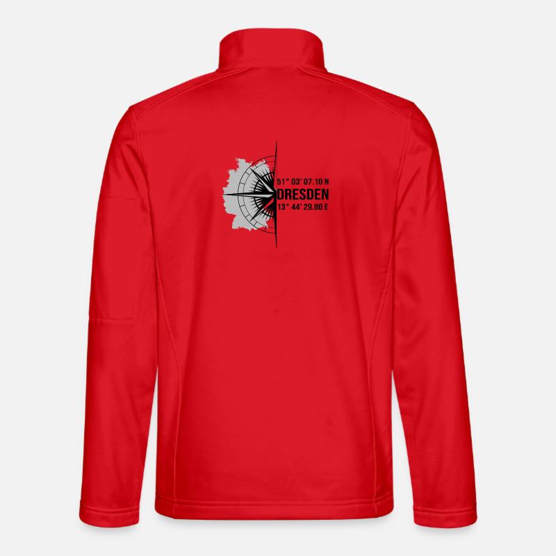 Koordinaten Dresden - Unisex Softshelljacke - Rot