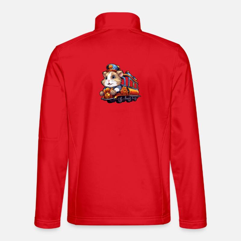 Hamster Rides Train Golden Hamster Dwarf Hamster Unisex Softshell Jacket