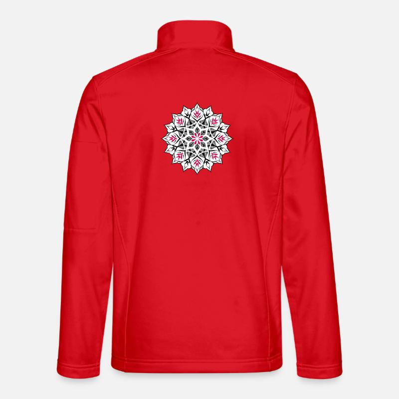 Dotwork Mandala-Design - Unisex Softshelljacke - Rot