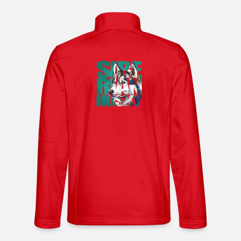 Sibirischer Husky Portrait - Unisex Softshelljacke - Rot