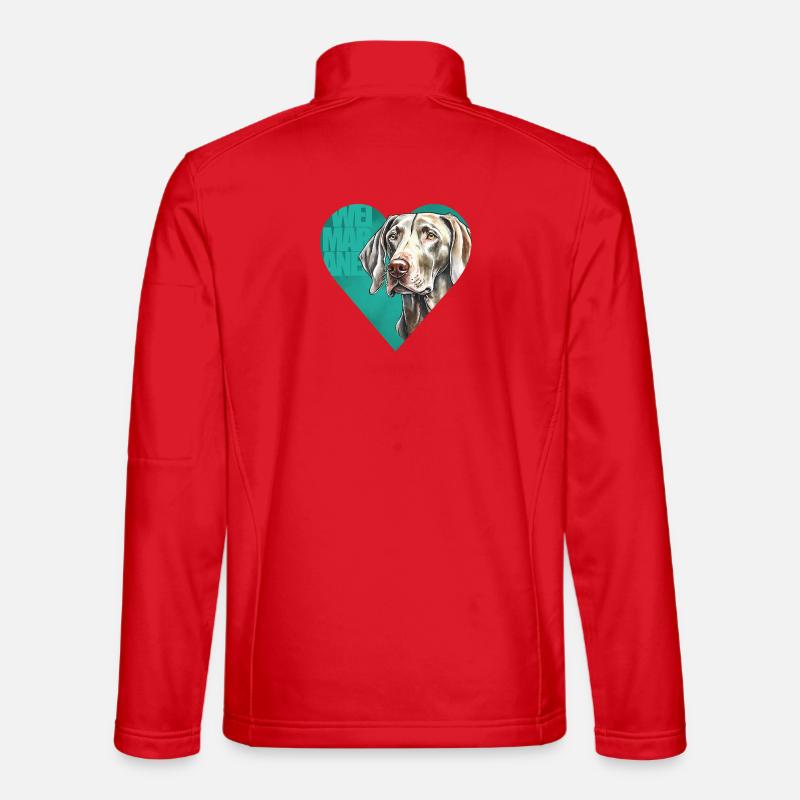 Weimaraner Portrait - Unisex Softshelljacke - Rot