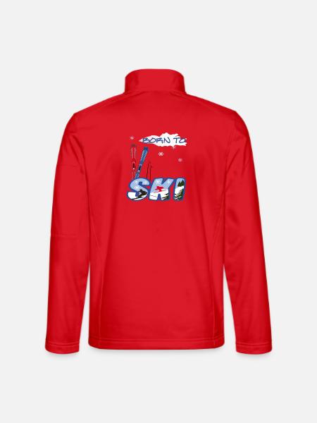 Born to Ski, Wintersport - Unisex Softshelljacke - Rot
