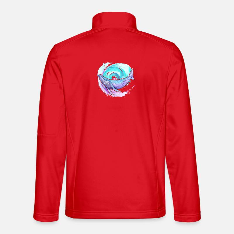 Buckelwal Aquarell - Unisex Softshelljacke - Rot
