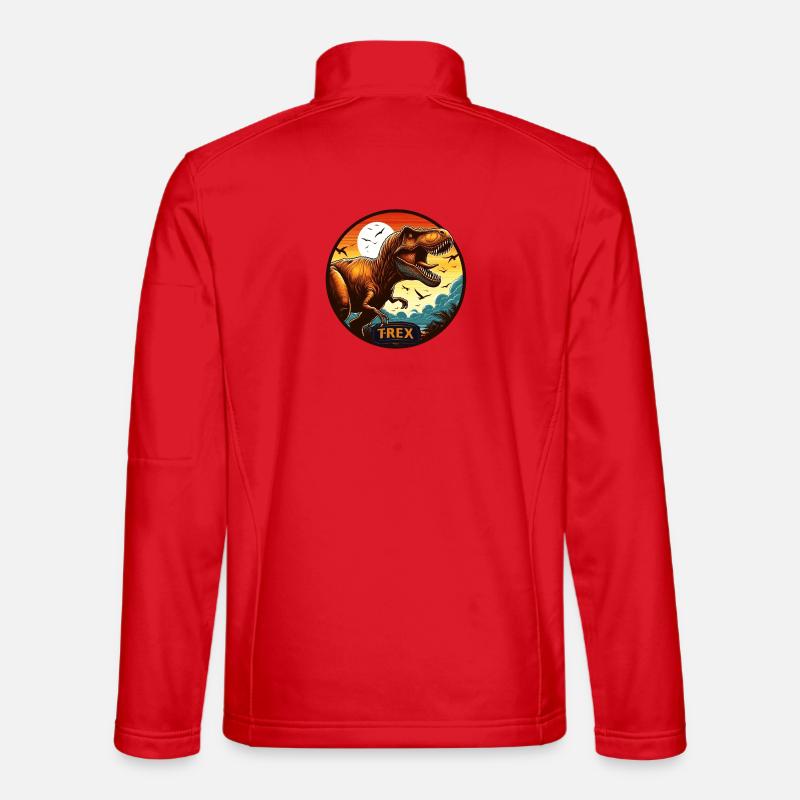 Dinosaurier T-Rex Logo - Unisex Softshelljacke - Rot