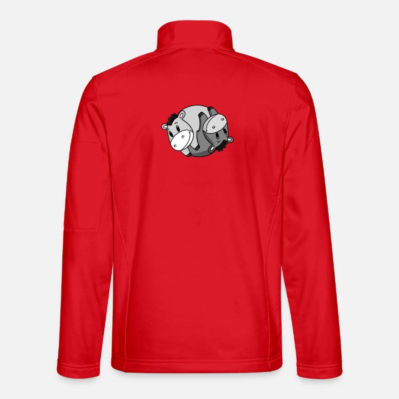 Yin Yang Esel - Unisex Softshelljacke - Rot