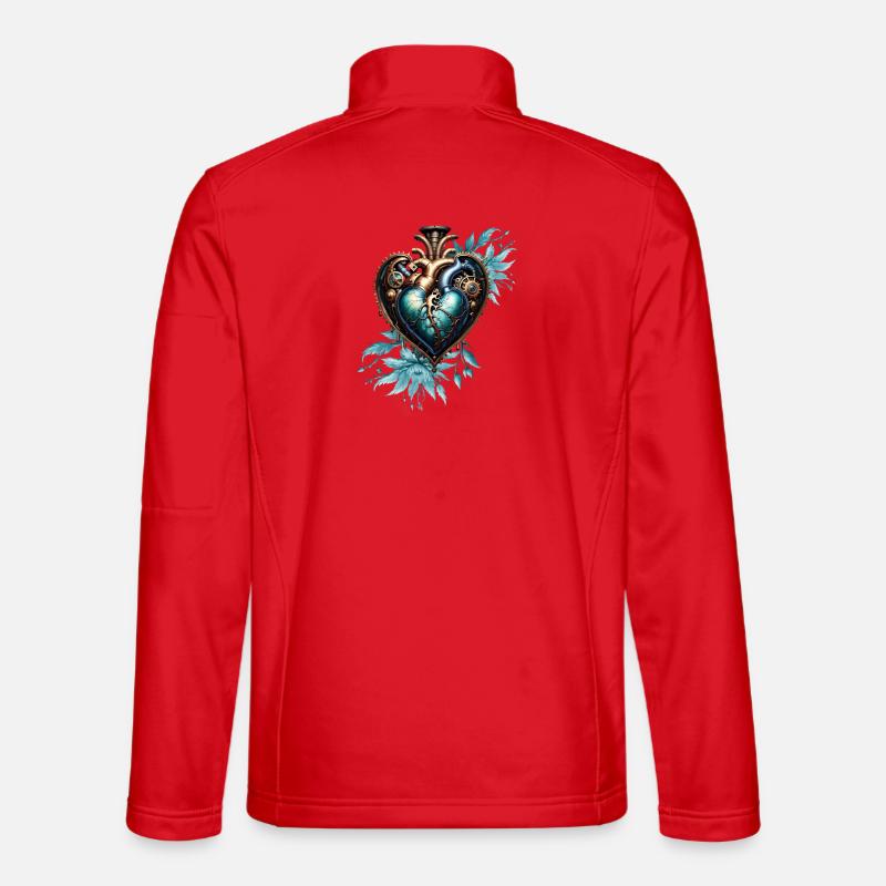 Wonderful and elegant steampunk heart. - Unisex Softshell Jacket - red